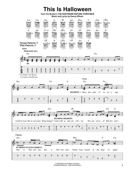 This Is Halloween The Nightmare Before Christmas Guitar Chords This Is Halloween (from The Nightmare Before Christmas) Sheet Music